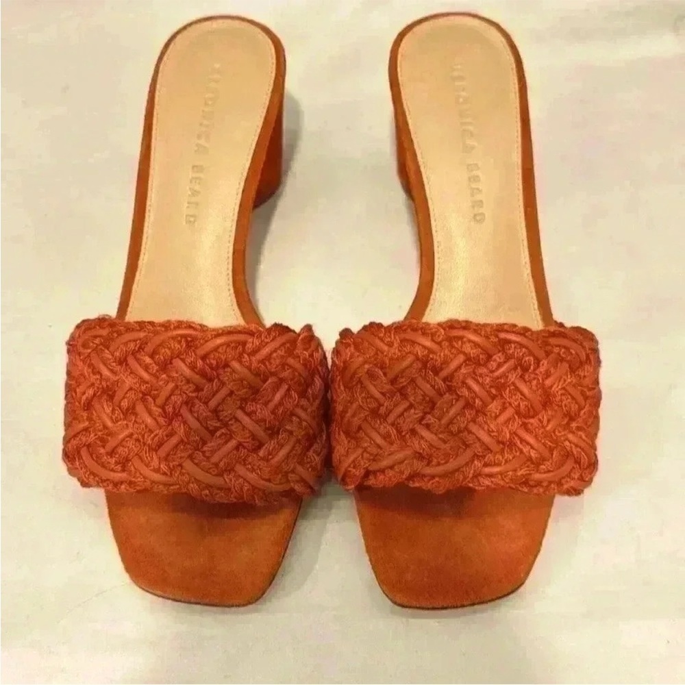 EUC Veronica Beard Braided Rope Kerra Sandals Size 6.5 burnt orange